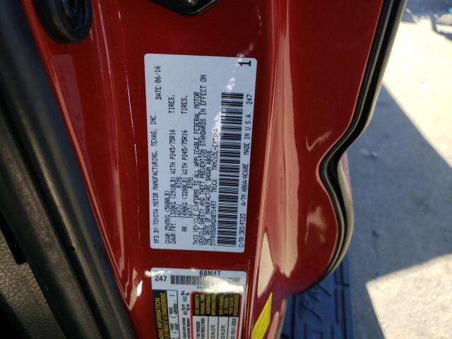 5TFRX5GNXGX071497 - 2016 TOYOTA TACOMA ACCESS CAB წითელი ფოტო 12