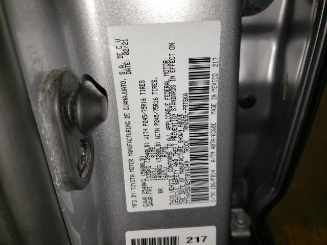 3TYAX5GN2MT016349 - 2021 TOYOTA TACOMA DOUBLE CAB ვერცხლისფერი ფოტო 13