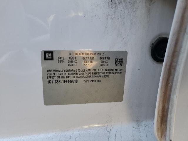 1G11C5SL1FF149810 - 2015 CHEVROLET MALIBU 1LT 白色 照片 12