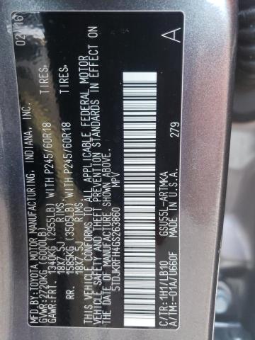 5TDJKRFH4GS263860 - 2016 TOYOTA HIGHLANDER XLE 灰色 照片 14