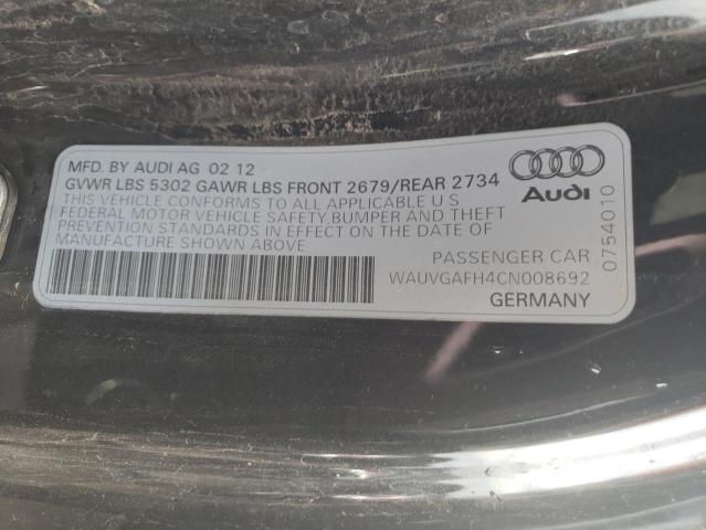 WAUVGAFH4CN008692 - 2012 AUDI S5 PRESTIGE BLACK photo 13