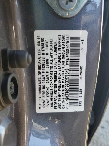 19XFB2F99EE270543 - 2014 HONDA CIVIC EXL Boz foto 12