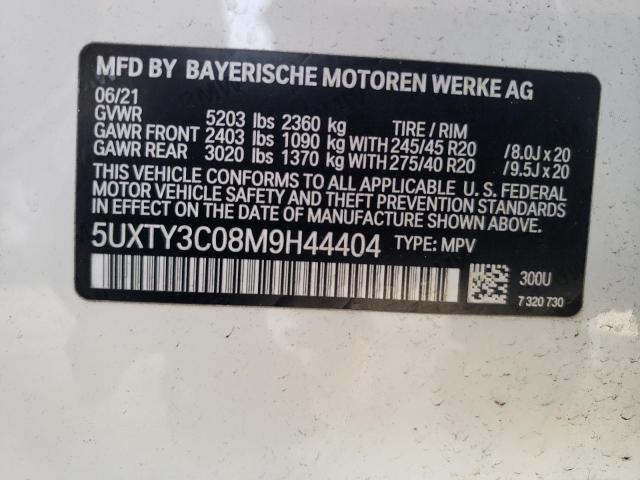 5UXTY3C08M9H44404 - 2021 BMW X3 SDRIVE30I WHITE photo 13