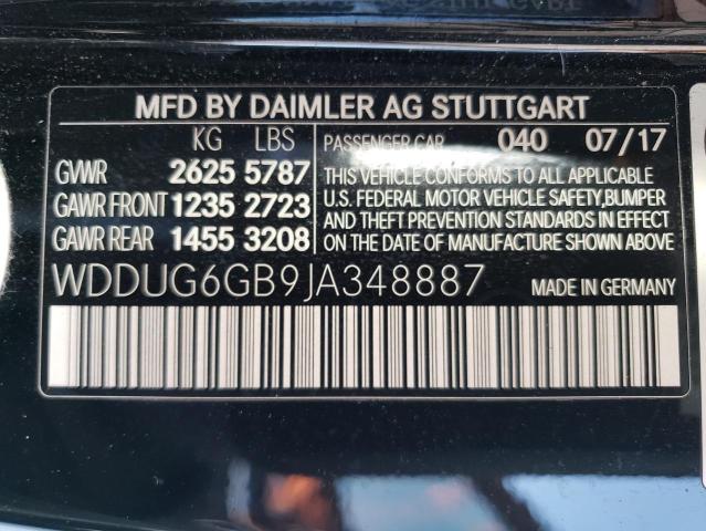 WDDUG6GB9JA348887 - 2018 MERCEDES-BENZ S 450 BLACK photo 12