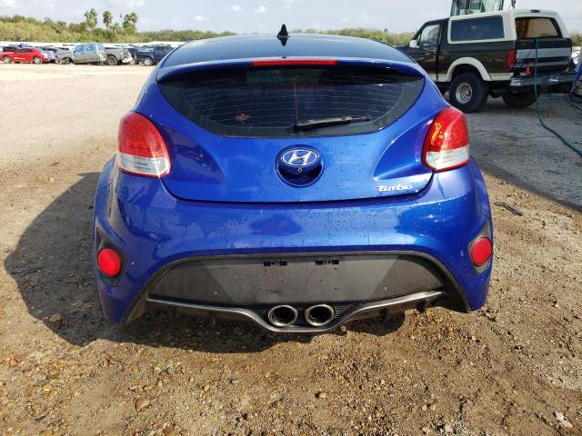 KMHTC6AE4DU168106 - 2013 HYUNDAI VELOSTER TURBO BLUE photo 6