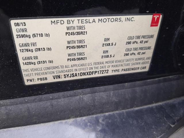 5YJSA1DNXDFP17272 - 2013 TESLA MODEL S Սև լուսանկար 12