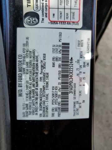 3FADP0L34CR225244 - 2012 FORD FUSION HYBRID BLACK photo 12