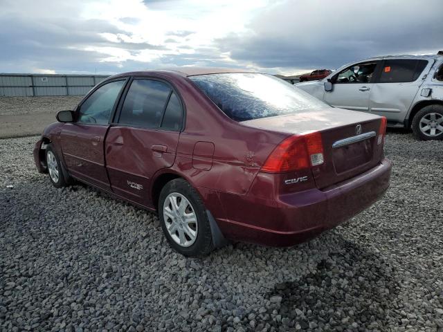 1HGES26743L013726 - 2003 HONDA CIVIC EX BURGUNDY photo 2