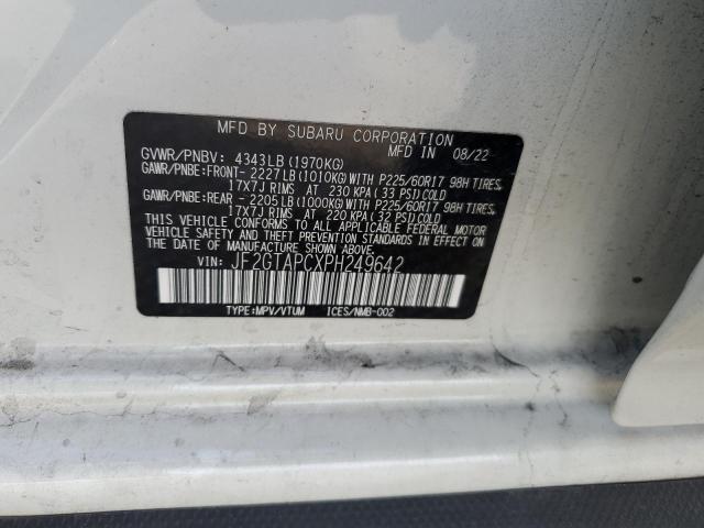 JF2GTAPCXPH249642 - 2023 SUBARU CROSSTREK PREMIUM 白色 照片 13