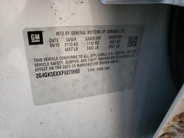 2G4GK5EXXF9270665 - 2015 BUICK REGAL 银色 照片 12