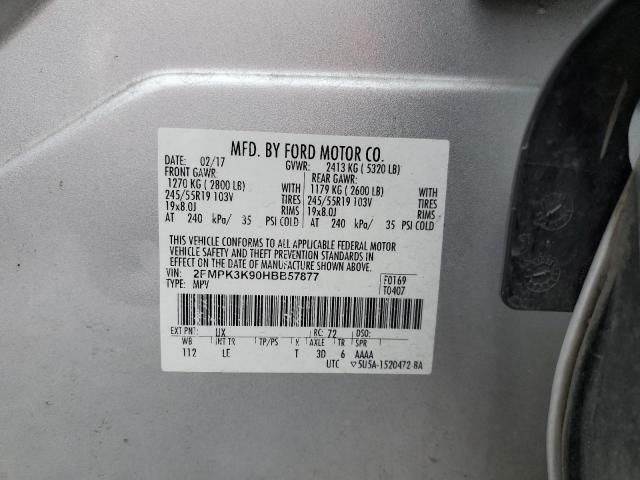 2FMPK3K90HBB57877 - 2017 FORD EDGE TITANIUM SILVER photo 13