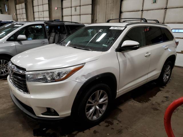 5TDKKRFH8FS057248 - 2015 TOYOTA HIGHLANDER XLE WHITE photo 1