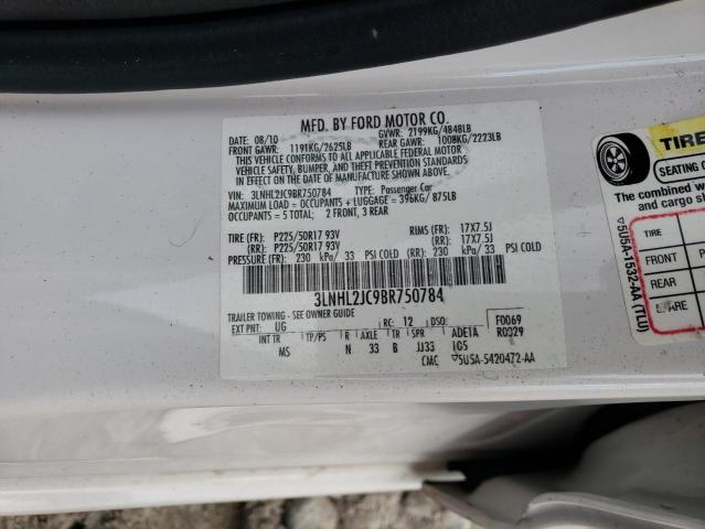 3LNHL2JC9BR750784 - 2011 LINCOLN MKZ WHITE photo 12