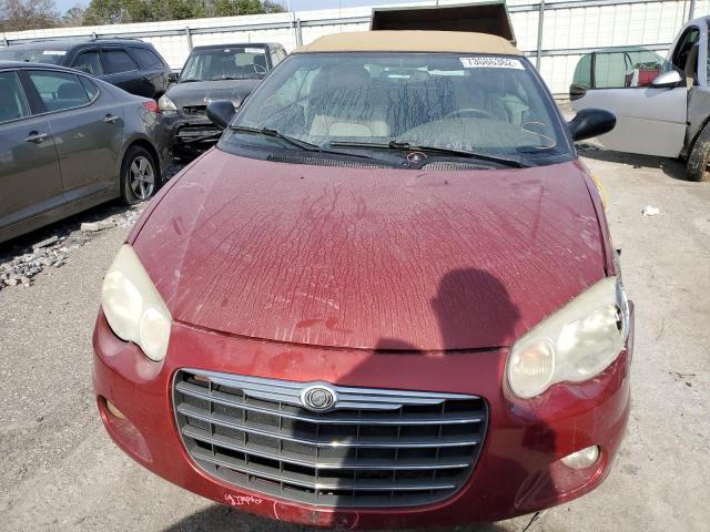 1C3EL65R34N260798 - 2004 CHRYSLER SEBRING LIMITED RED photo 5