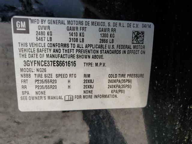 3GYFNCE37ES661616 - 2014 CADILLAC SRX PERFORMANCE COLLECTION Czarny zdjęcie 14