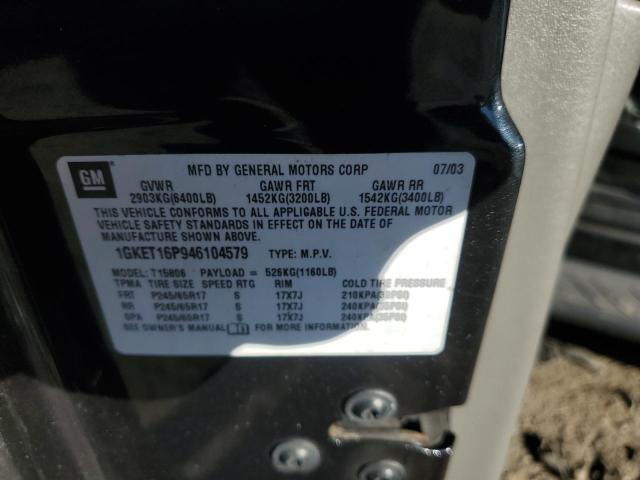 1GKET16P946104579 - 2004 GMC ENVOY XL BLACK photo 12