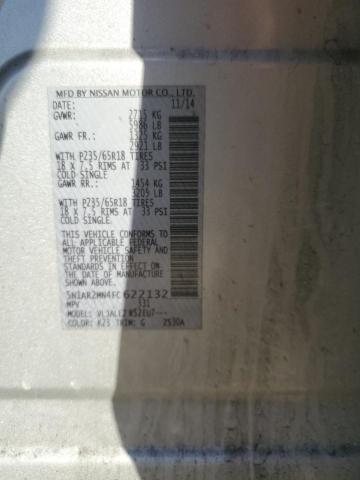 5N1AR2MN4FC622132 - 2015 NISSAN PATHFINDER S SILVER photo 13