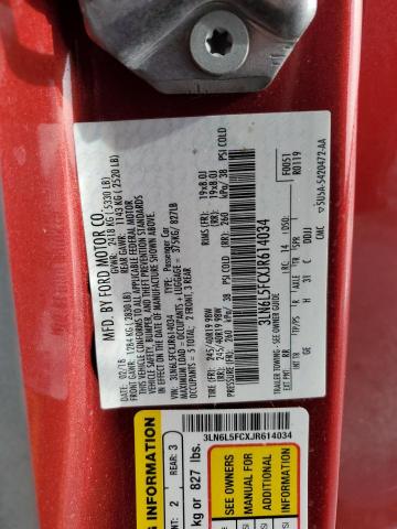 3LN6L5FCXJR614034 - 2018 LINCOLN MKZ RESERVE ბურგუნდია ფოტო 13