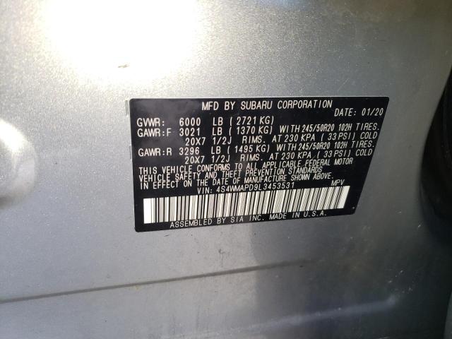 4S4WMAPD9L3453531 - 2020 SUBARU ASCENT LIMITED SILVER photo 14