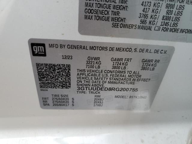 3GTUUDED8RG200755 - 2024 GMC SIERRA K1500 SLT WHITE photo 12