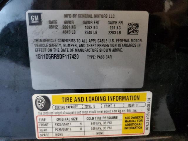 1G11D5RR9DF117420 - 2013 CHEVROLET MALIBU 1LT 黑色 照片 12