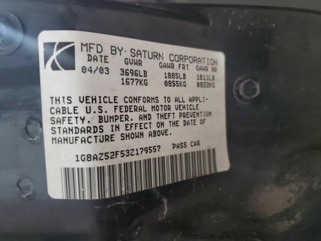 1G8AZ52F53Z179557 - 2003 SATURN ION LEVEL 2 勃艮第红 照片 12
