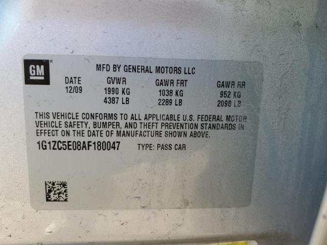 1G1ZC5E08AF180047 - 2010 CHEVROLET MALIBU 1LT SILVER photo 12