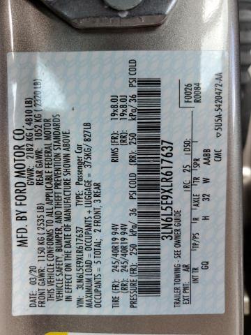 3LN6L5E9XLR617637 - 2020 LINCOLN MKZ RESERVE ვერცხლისფერი ფოტო 12