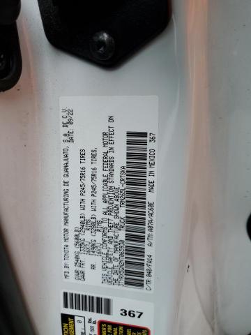 3TYRX5GN2NT065930 - 2022 TOYOTA TACOMA ACCESS CAB Ақ фото 13