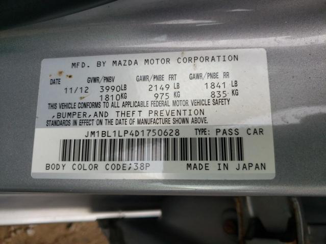 JM1BL1LP4D1750628 - 2013 MAZDA 3 I SILVER photo 12