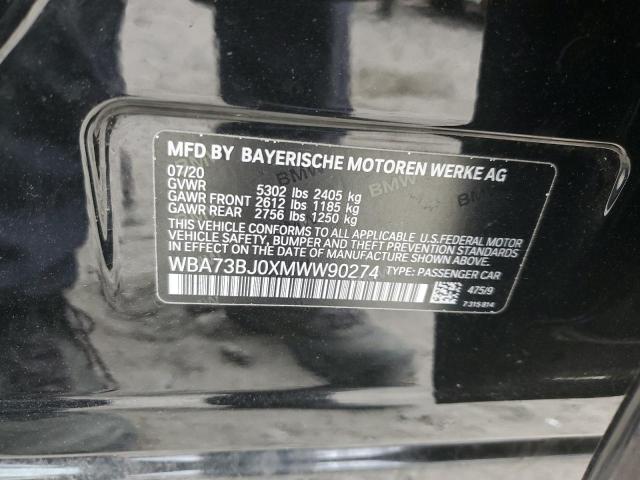 WBA73BJ0XMWW90274 - 2021 BMW 540 XI BLACK photo 13