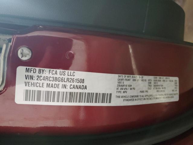 2C4RC3BG6LR261508 - 2020 CHRYSLER PACIFICA TOURING L Bordo foto 13