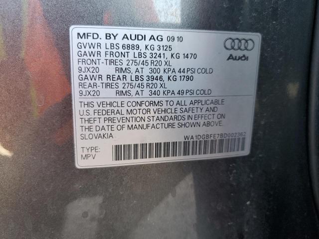 WA1DGBFE7BD002362 - 2011 AUDI Q7 PRESTIGE GRAY photo 14