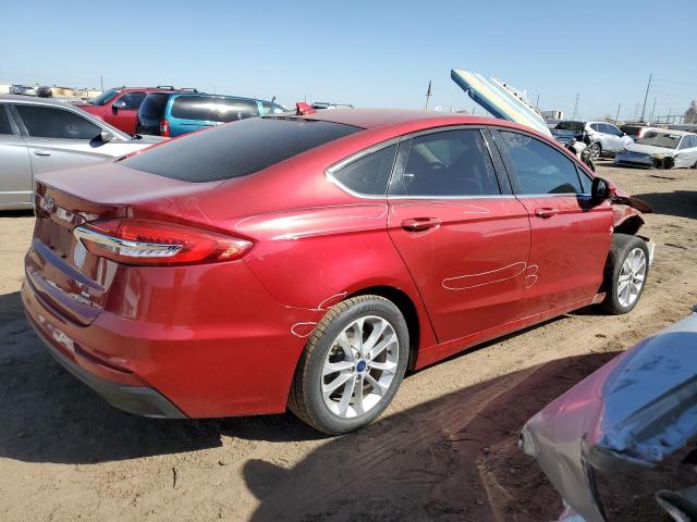 3FA6P0LU3LR113651 - 2020 FORD FUSION SE RED photo 3