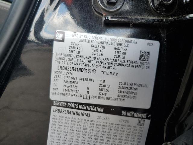 LRBAZLR41ND016143 - 2022 BUICK ENVISION PREFERRED BLACK photo 13