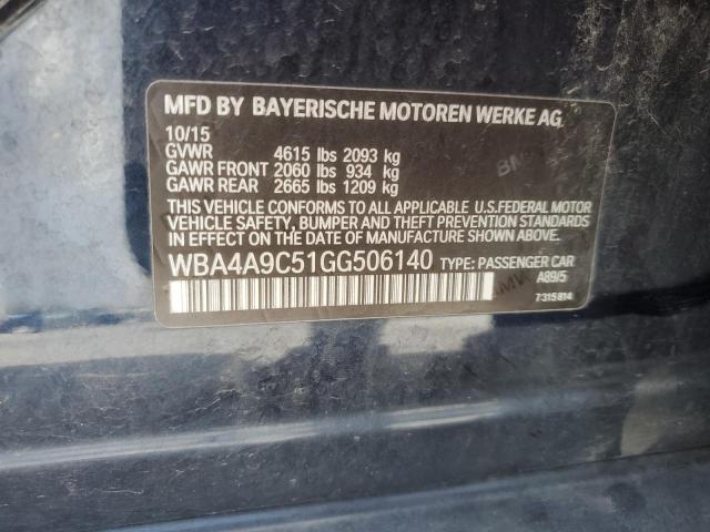 WBA4A9C51GG506140 - 2016 BMW 428 I GRAN COUPE SULEV BLUE photo 12