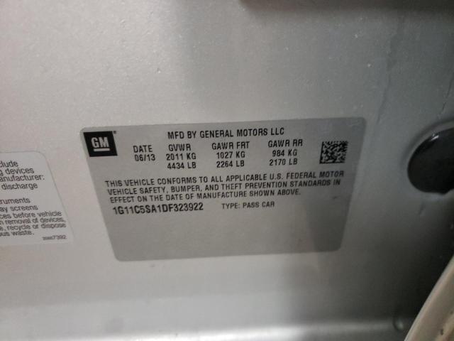 1G11C5SA1DF323922 - 2013 CHEVROLET MALIBU 1LT 银色 照片 12