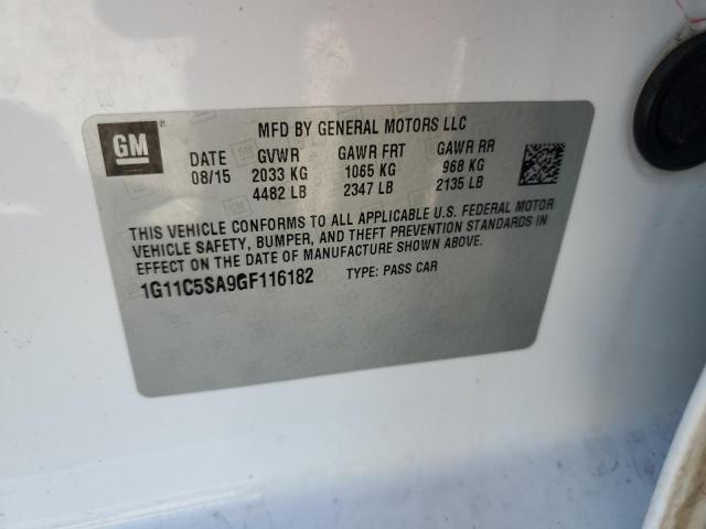 1G11C5SA9GF116182 - 2016 CHEVROLET MALIBU LIM LT 白色 照片 12