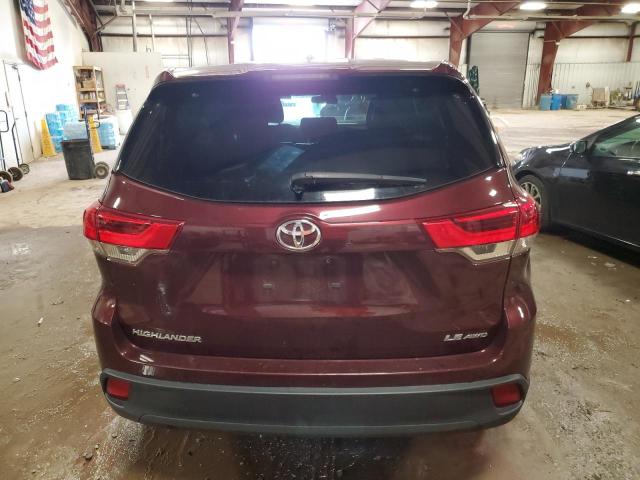 5TDBZRFH2KS733599 - 2019 TOYOTA HIGHLANDER LE BURGUNDY photo 6