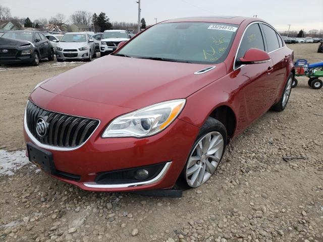 2G4GN5EX1F9125795 - 2015 BUICK REGAL PREMIUM RED photo 2