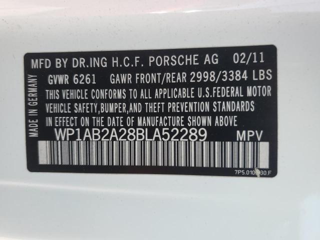 WP1AB2A28BLA52289 - 2011 PORSCHE CAYENNE S WHITE photo 13