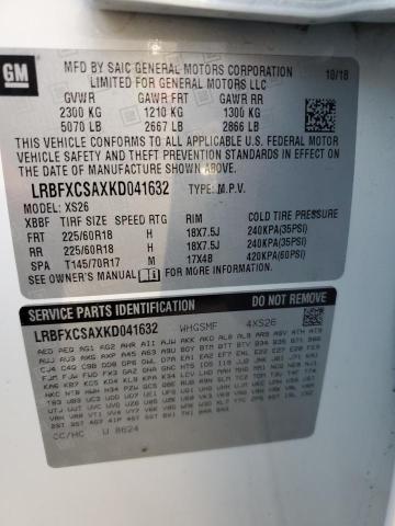 LRBFXCSAXKD041632 - 2019 BUICK ENVISION ESSENCE WHITE photo 13