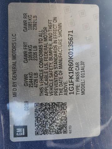 1G1FK1R60K0135671 - 2019 CHEVROLET CAMARO ZL1 BLUE photo 12