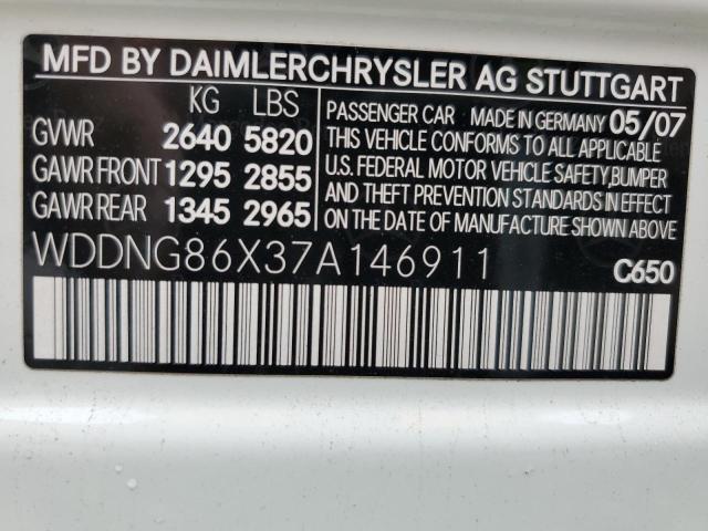 WDDNG86X37A146911 - 2007 MERCEDES-BENZ S 550 4MATIC WHITE photo 12