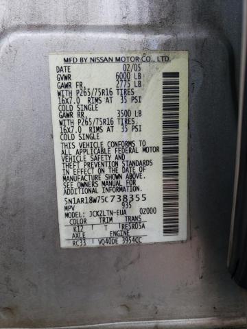 5N1AR18W75C738355 - 2005 NISSAN PATHFINDER LE 银色 照片 14