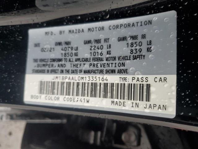 JM1BPAAL0M1335164 - 2021 MAZDA 3 BLACK photo 12