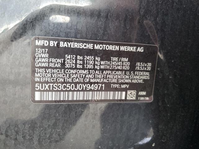 5UXTS3C50J0Y94971 - 2018 BMW X3 XDRIVEM40I GRAY photo 14