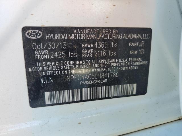 5NPEC4AC5EH841786 - 2014 HYUNDAI SONATA SE WHITE photo 13