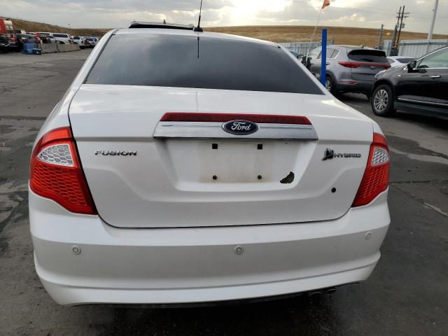 3FADP0L3XAR384959 - 2010 FORD FUSION HYBRID WHITE photo 6