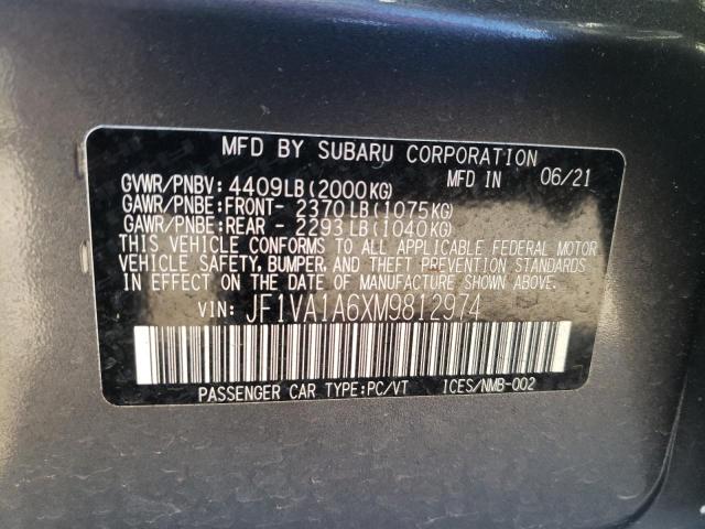 JF1VA1A6XM9812974 - 2021 SUBARU WRX GRAY photo 13